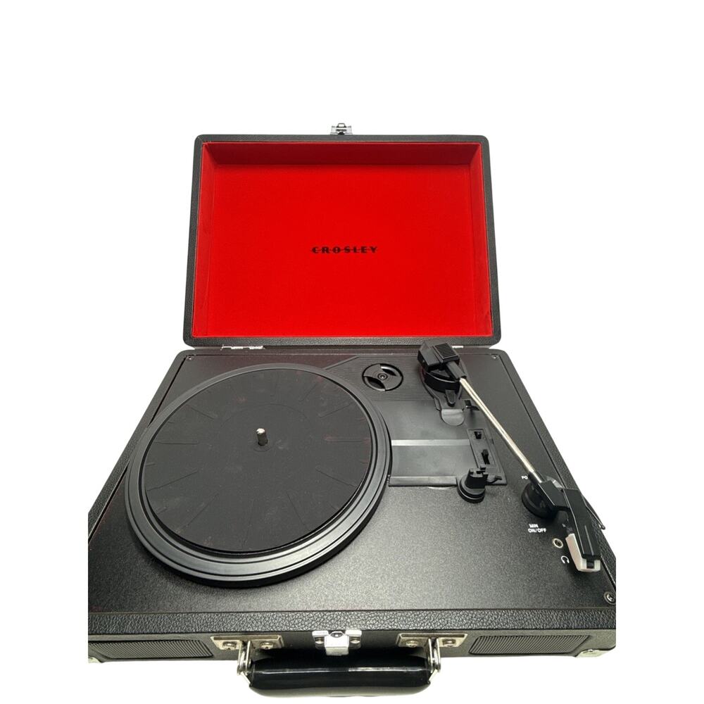 Crosley Cruiser Deluxe Bluetooth Turntable 3-Speed Record Player Black CR8005DBK
